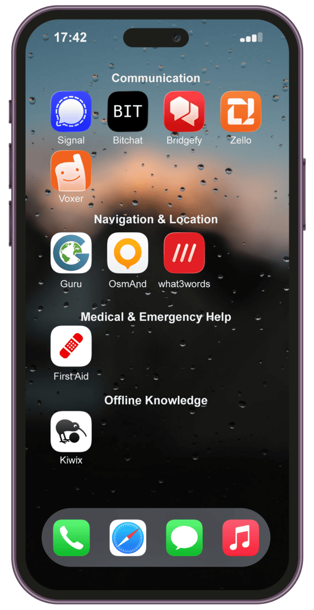 Preparedness apps phone screenshot